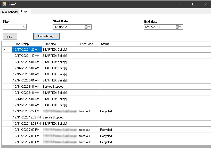 LOG - automatically recycle website windows iis application pool